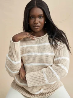 La Ligne Marina Sweater Camel/Cream Sale