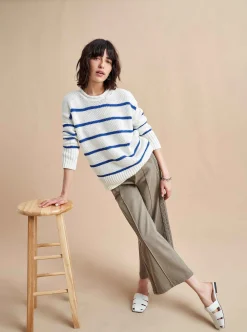 La Ligne Marina Sweater Cream/Cobalt Store