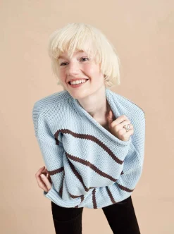 La Ligne Marina Sweater Sky/Chocolate New