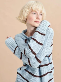 La Ligne Marina Sweater Sky/Chocolate New