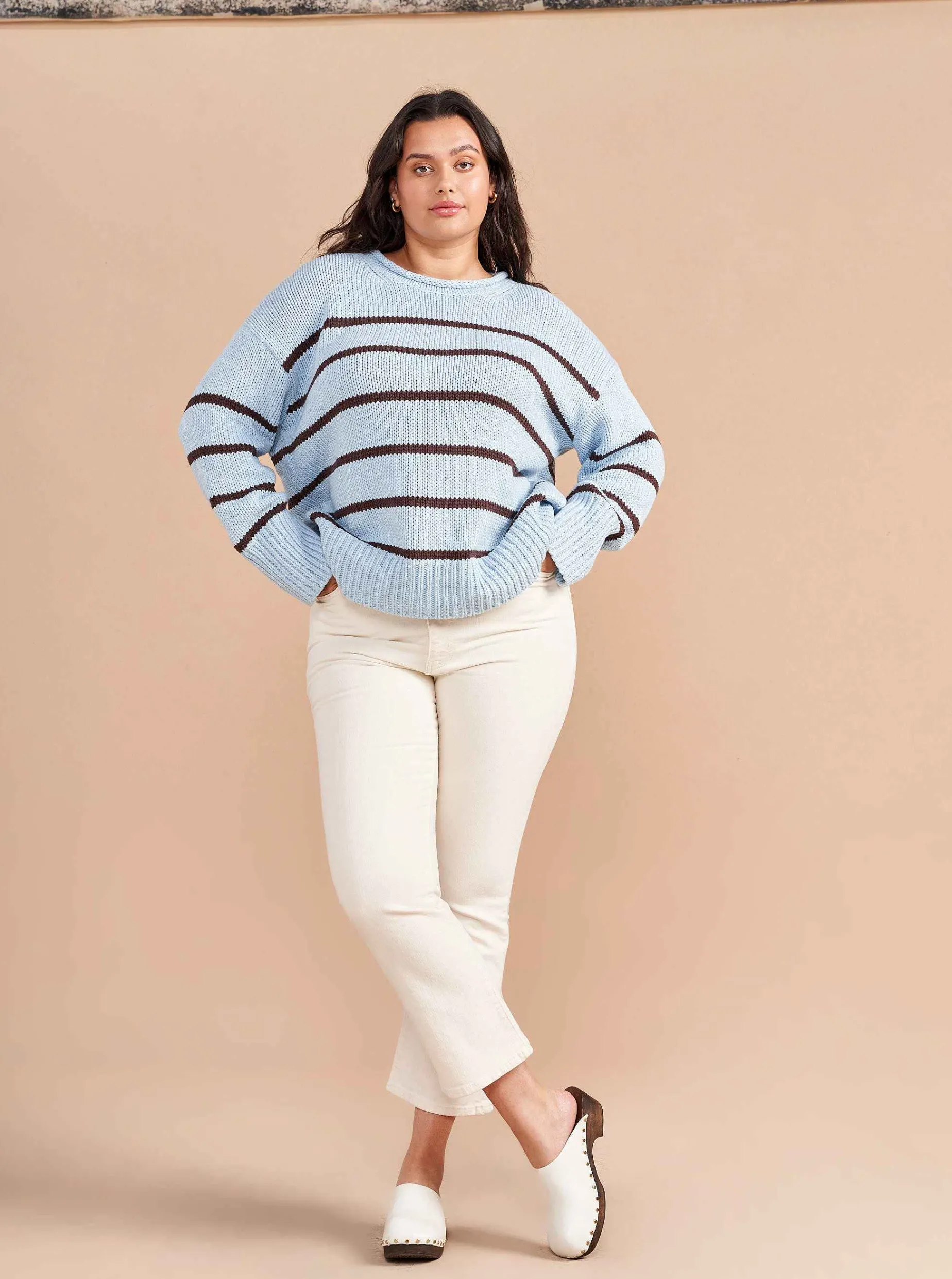 La Ligne Marina Sweater Sky/Chocolate New