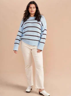 La Ligne Marina Sweater Sky/Chocolate New