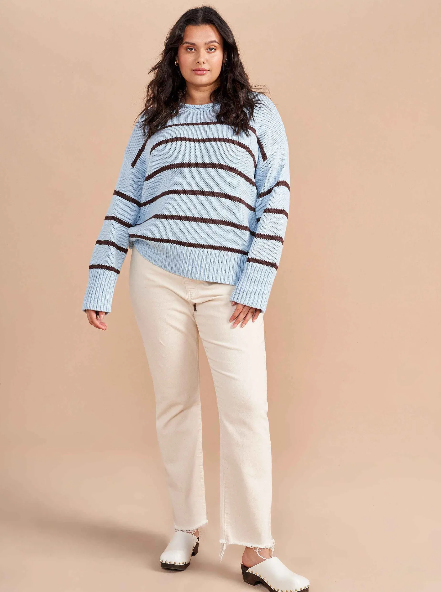 La Ligne Marina Sweater Sky/Chocolate New