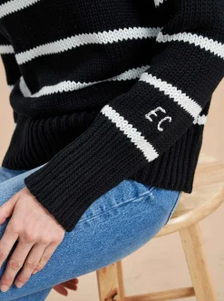 La Ligne Marina Sweater Pale-Blue/Kelly-Green Shop