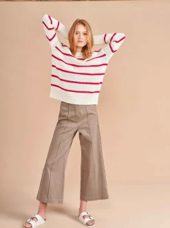 La Ligne Marina Sweater Cream/Raspberry Cheap