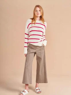 La Ligne Marina Sweater Cream/Raspberry Cheap