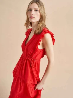 La Ligne Marta Dress Deep Coral Discount