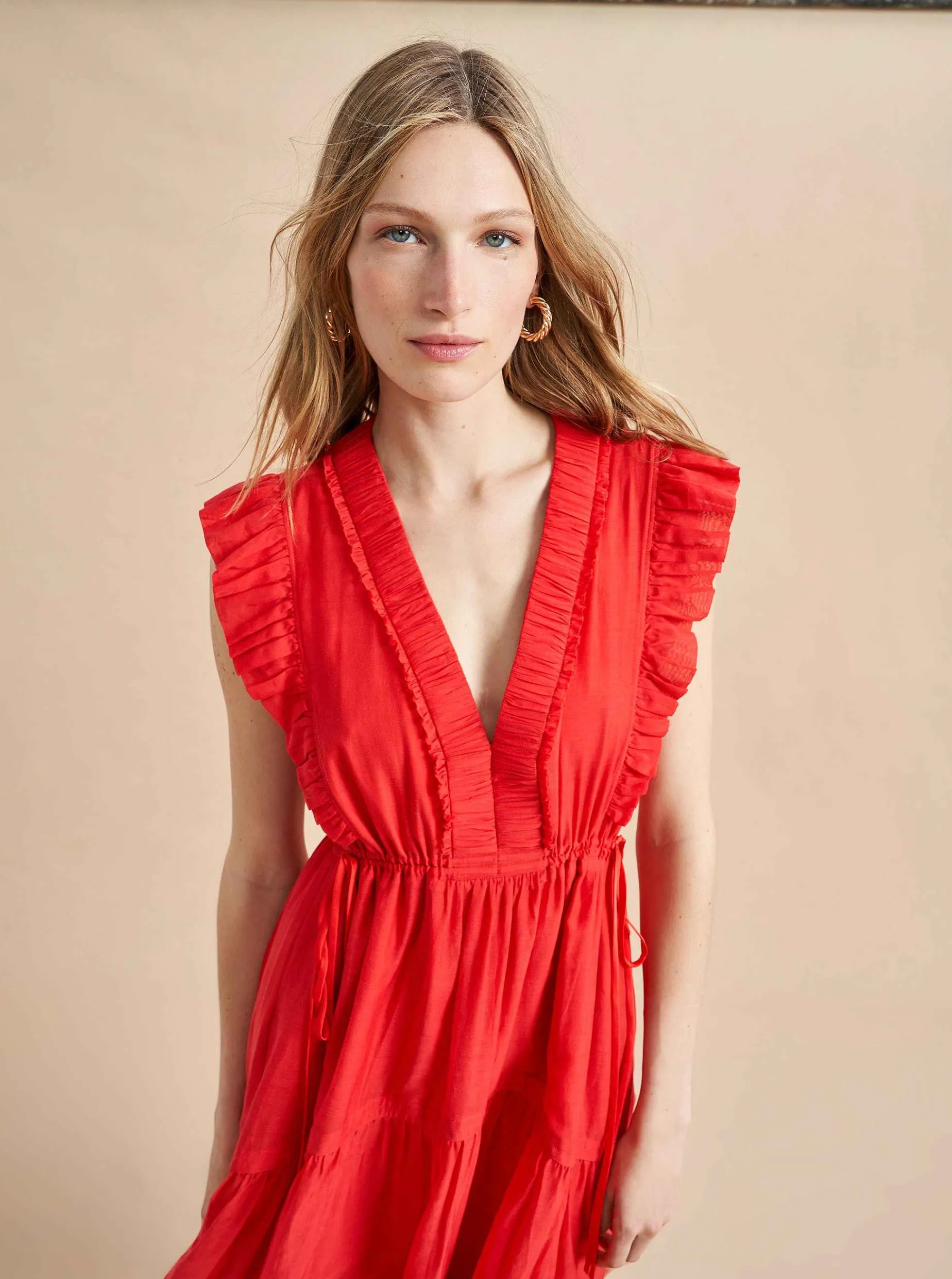 La Ligne Marta Dress Deep Coral Discount
