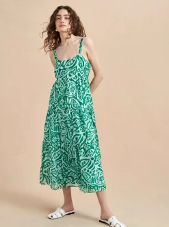 La Ligne Melisa Dress Pale-Blue/Kelly-Green Shop