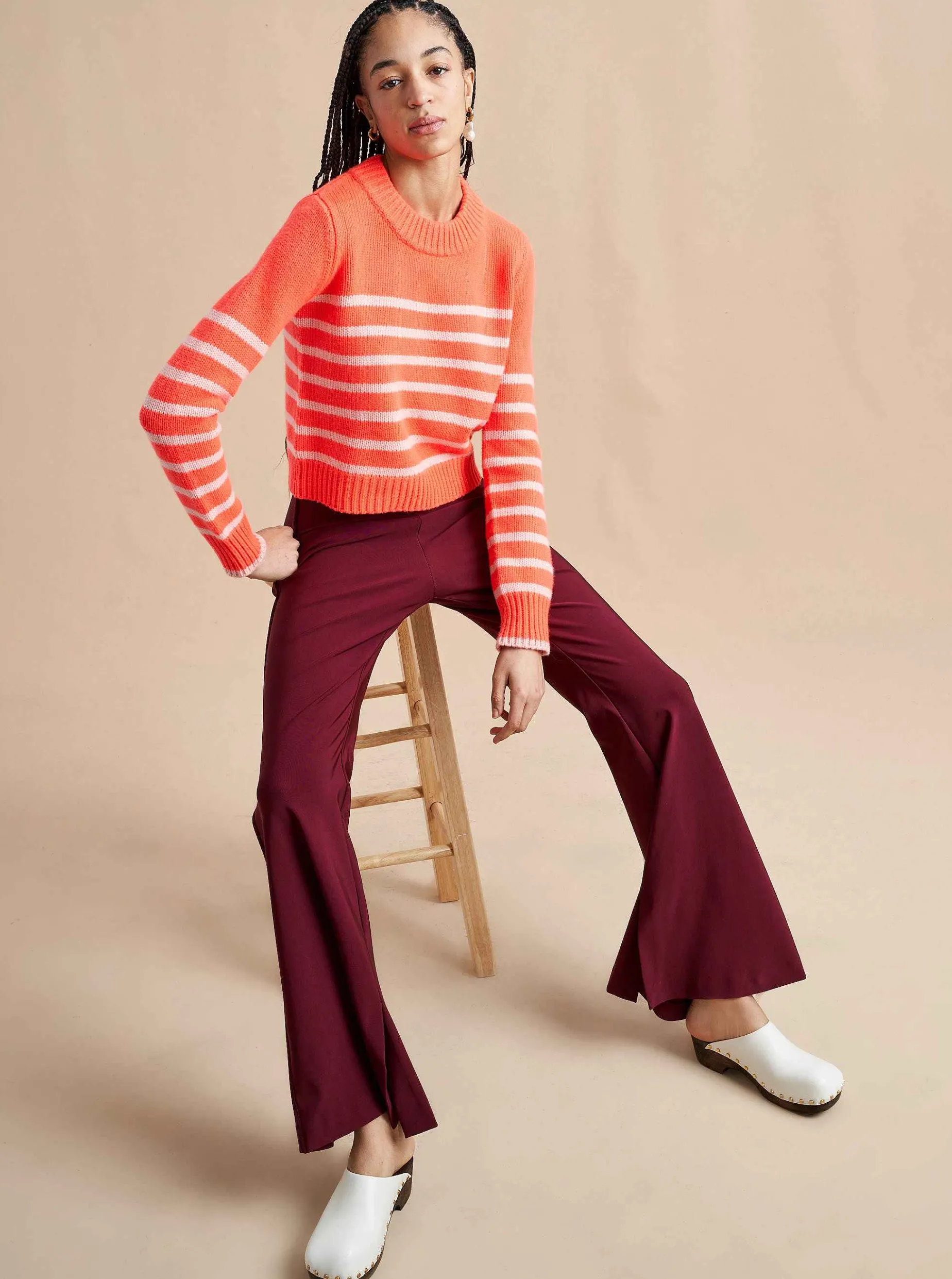 La Ligne Mini Marin Sweater Hot Coral/Pale Pink Clearance