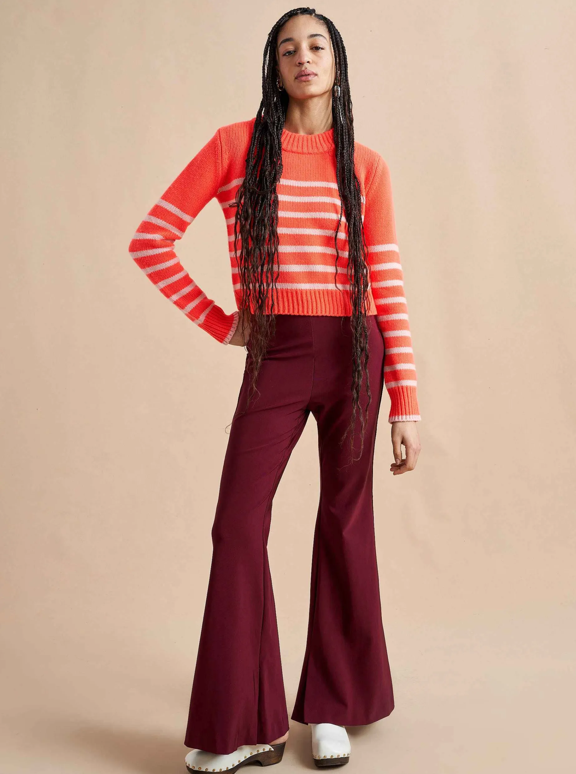 La Ligne Mini Marin Sweater Hot Coral/Pale Pink Clearance