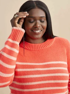 La Ligne Mini Marin Sweater Hot Coral/Pale Pink Clearance