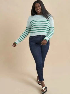 La Ligne Mini Marin Sweater Pale-Blue/Kelly-Green Sale