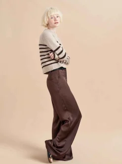 La Ligne Mini Marin Sweater Tan/Chocolate Cheap