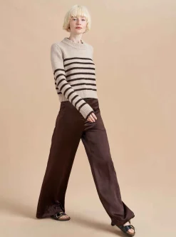 La Ligne Mini Marin Sweater Tan/Chocolate Cheap