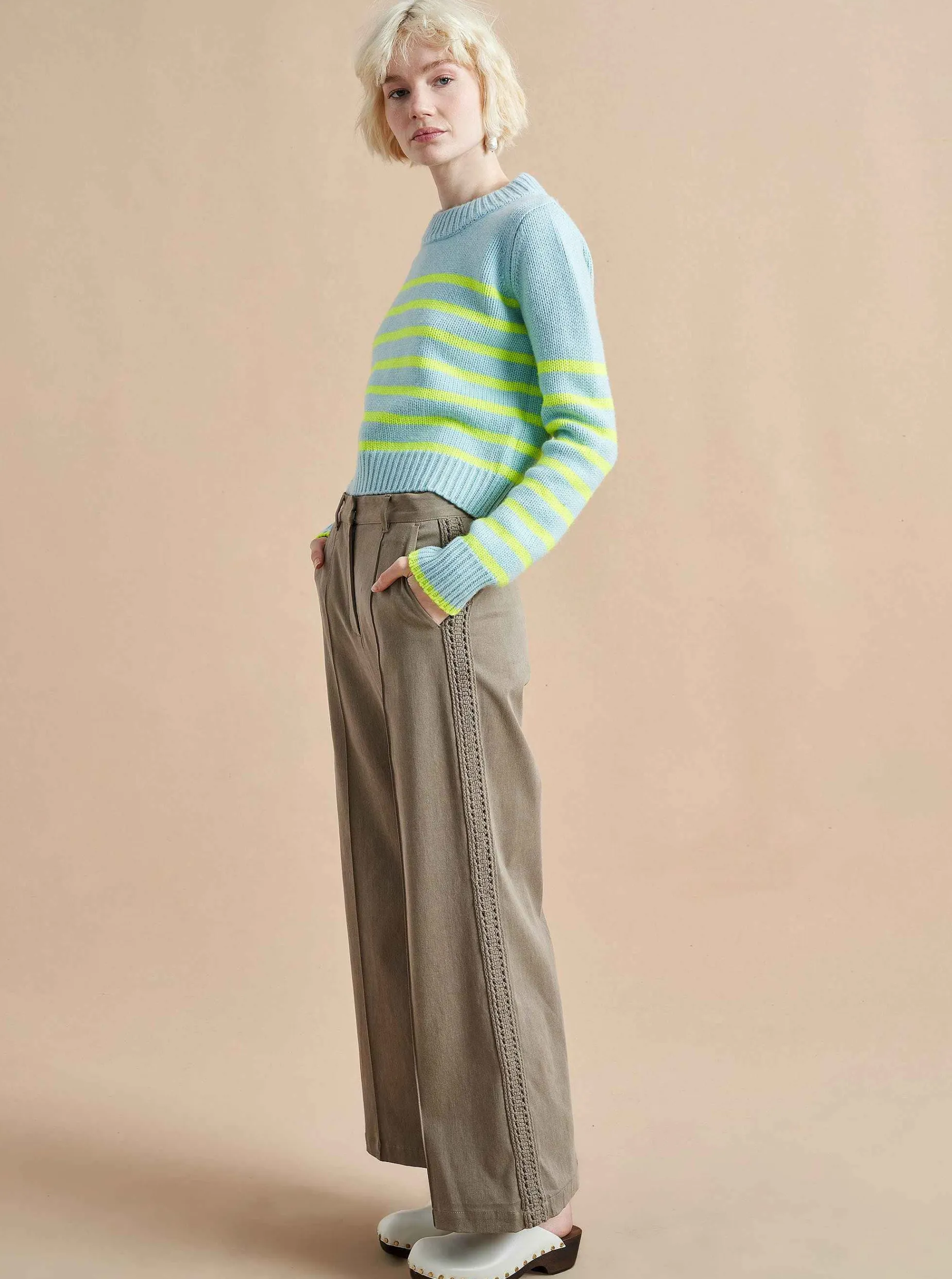 La Ligne Mini Marin Sweater Ice/Lime Cheap