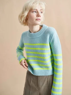 La Ligne Mini Marin Sweater Ice/Lime Cheap