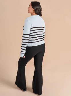 La Ligne Mini Marin Sweater Pale-Blue/Chocolate Hot