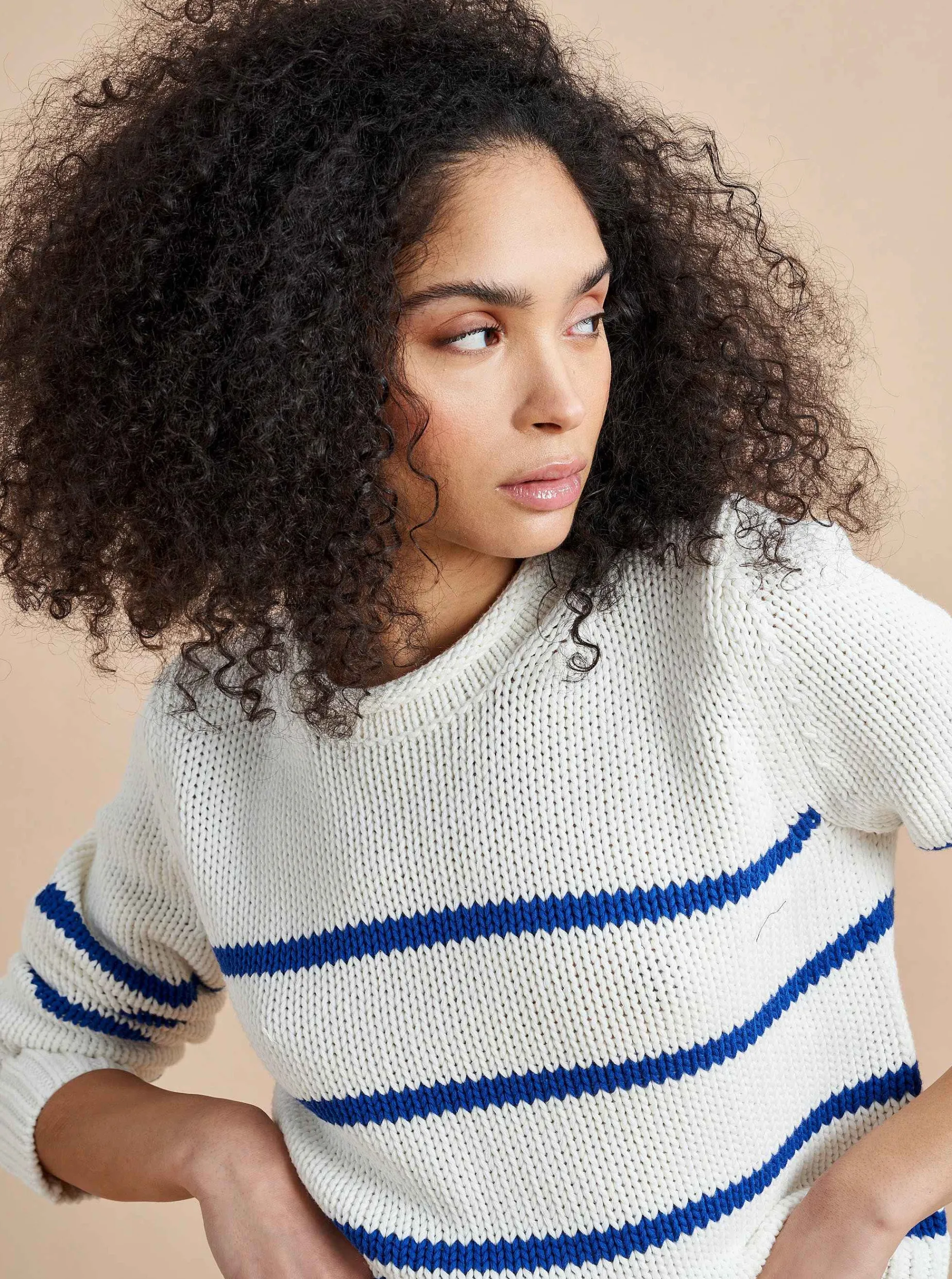 La Ligne Mini Marina Sweater Cream/Cobalt Fashion