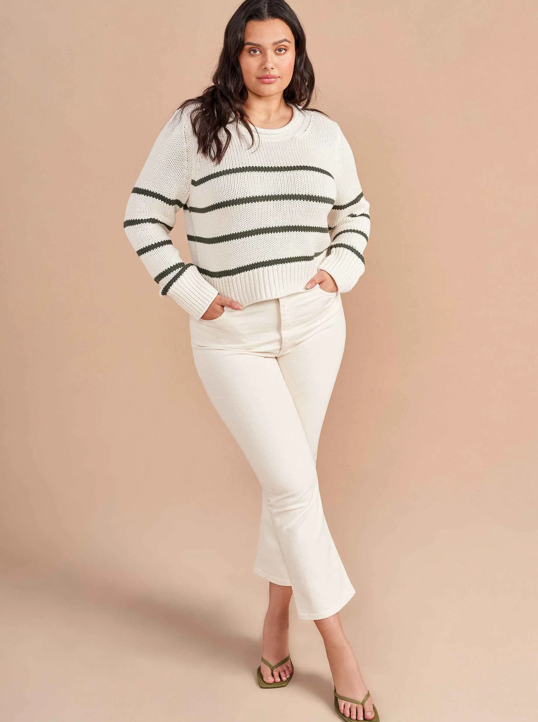 La Ligne Mini Marina Sweater Ivory/Army Discount