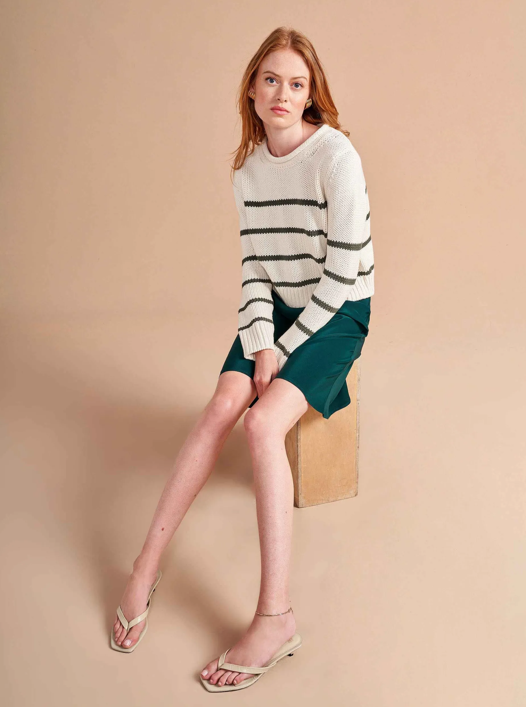 La Ligne Mini Marina Sweater Ivory/Army Discount