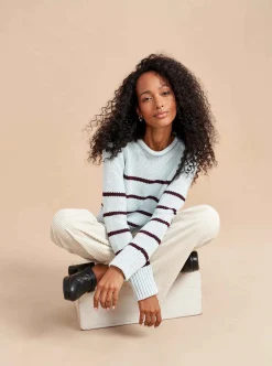 La Ligne Mini Marina Sweater Pale-Blue/Dark-Plum New