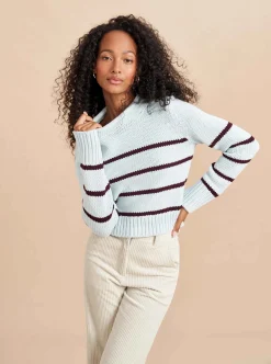 La Ligne Mini Marina Sweater Pale-Blue/Dark-Plum New