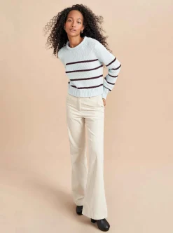 La Ligne Mini Marina Sweater Pale-Blue/Dark-Plum New