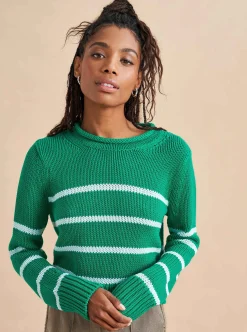 La Ligne Mini Marina Sweater Kelly-Green/Pale-Blue Best Sale