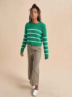 La Ligne Mini Marina Sweater Kelly-Green/Pale-Blue Best Sale