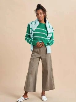 La Ligne Mini Marina Sweater Kelly-Green/Pale-Blue Best Sale