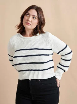 La Ligne Mini Marina Sweater Ivory/Navy Cheap