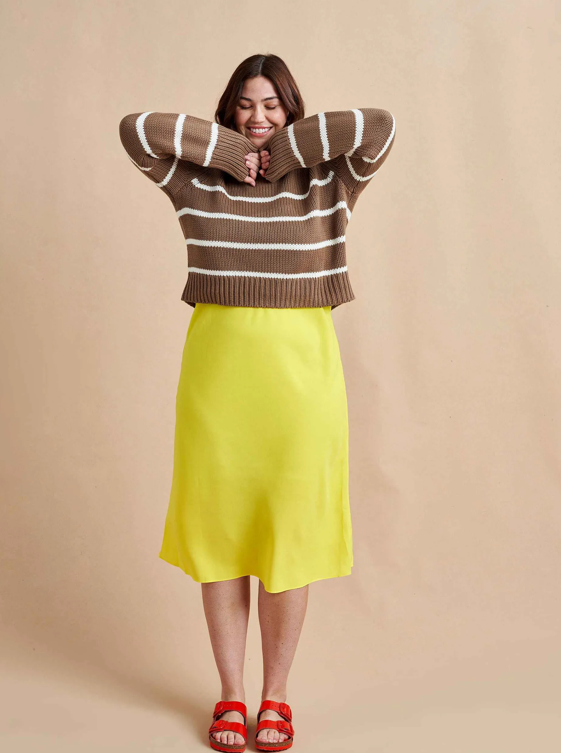 La Ligne Mini Marina Sweater Tan/Cream Cheap