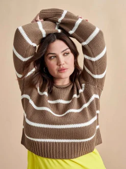 La Ligne Mini Marina Sweater Tan/Cream Cheap