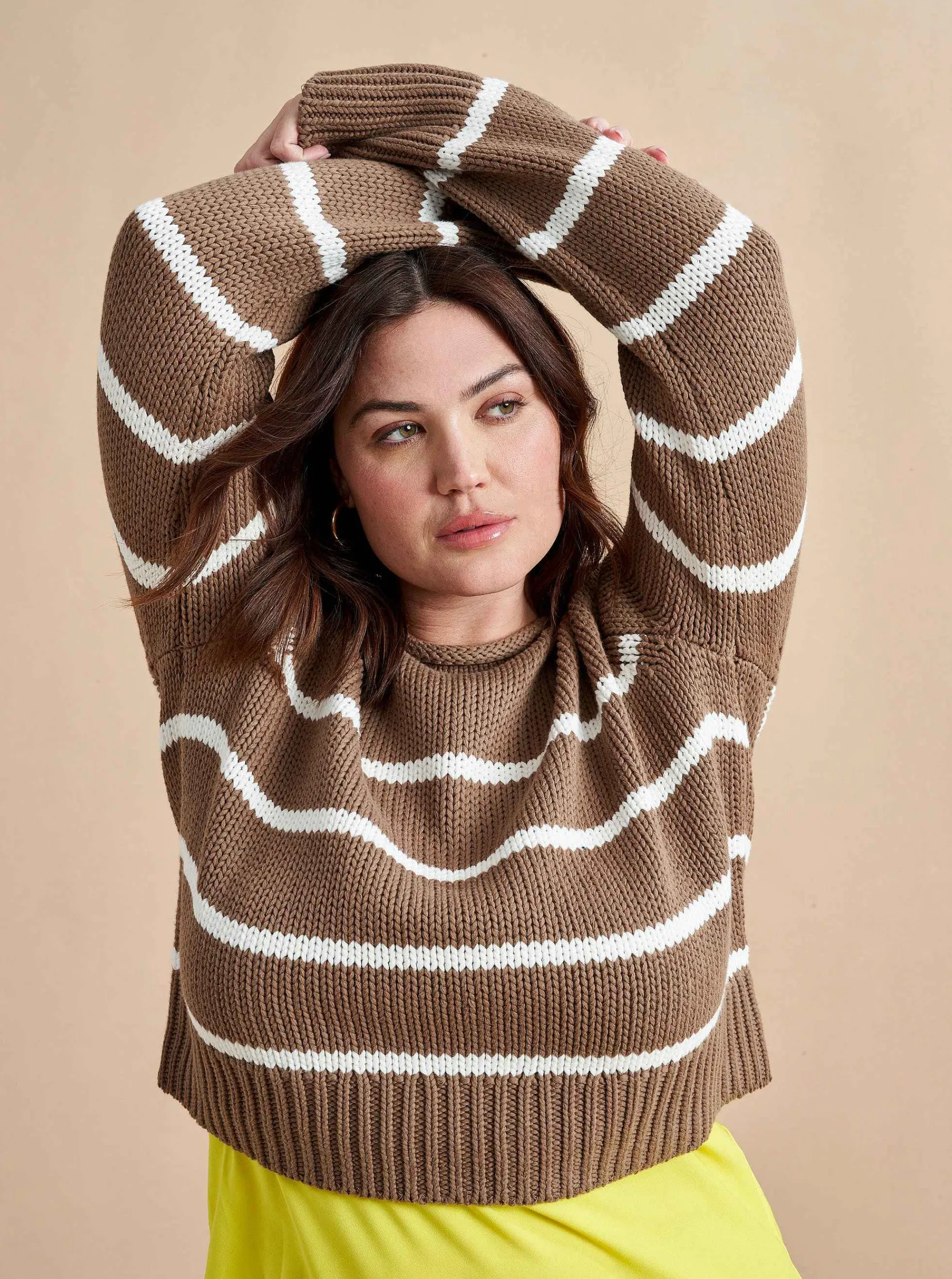 La Ligne Mini Marina Sweater Tan/Cream Cheap