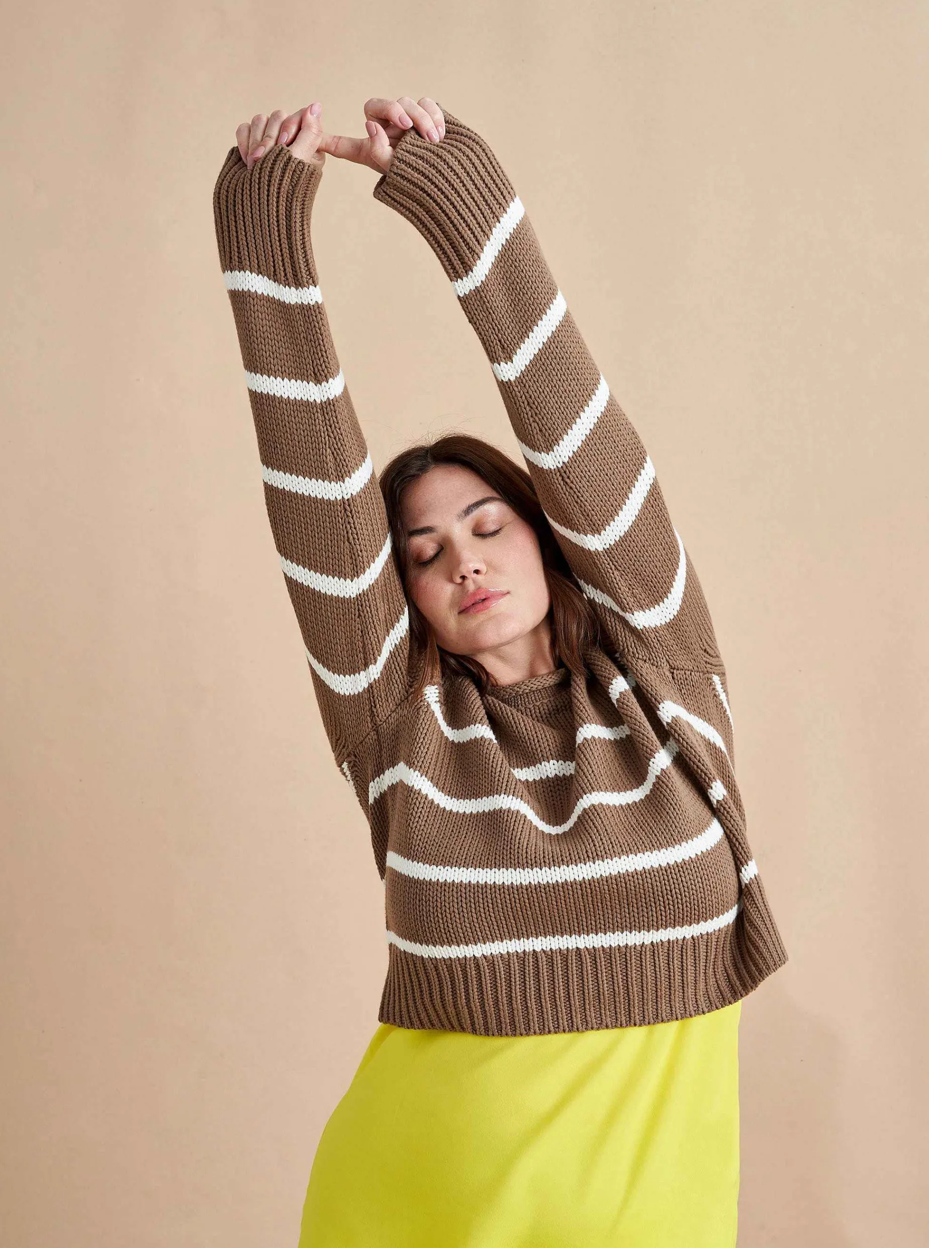 La Ligne Mini Marina Sweater Tan/Cream Cheap