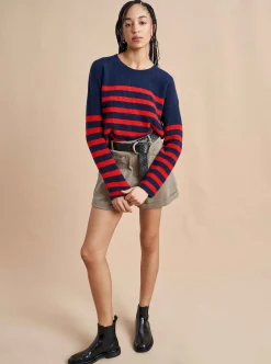 La Ligne Mini Striped Toujours Sweater Navy/Red Cheap