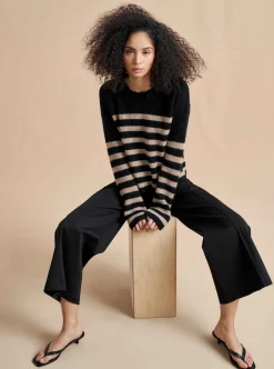 La Ligne Mini Striped Toujours Sweater Black/Camel Shop