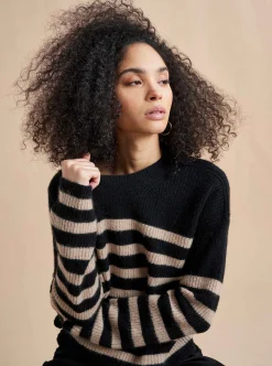 La Ligne Mini Striped Toujours Sweater Black/Camel Shop