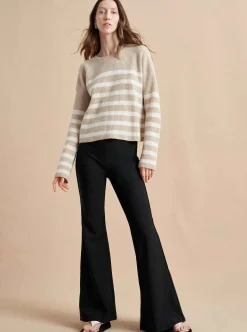 La Ligne Mini Striped Toujours Sweater Camel/Cream Online