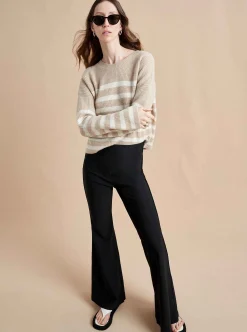 La Ligne Mini Striped Toujours Sweater Camel/Cream Online