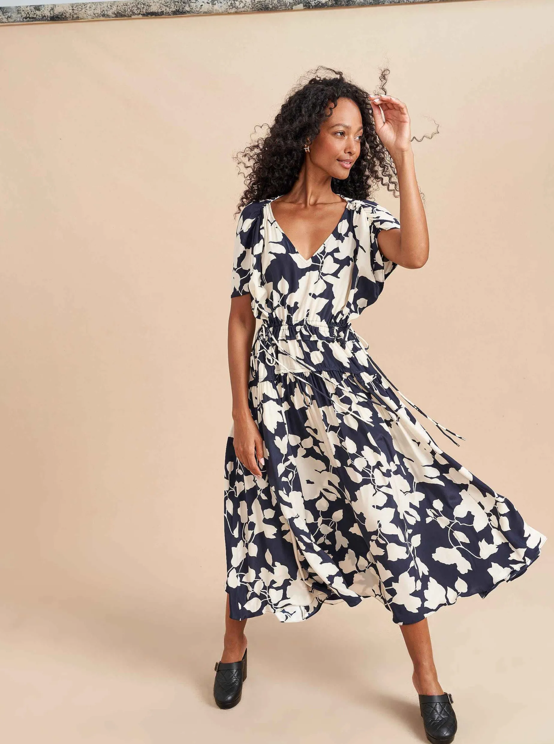 La Ligne Natalie Dress Navy/Cream Outlet