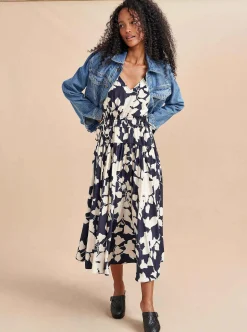 La Ligne Natalie Dress Navy/Cream Outlet