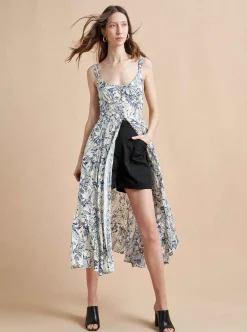 La Ligne Paulina Dress Blue Toile Clearance