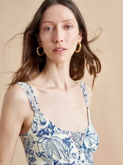 La Ligne Paulina Dress Blue Toile Clearance