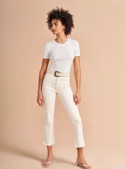 La Ligne Pointelle Tee Ivory Hot