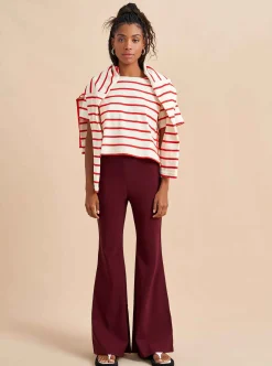 La Ligne Polly Pant Burgundy Best Sale