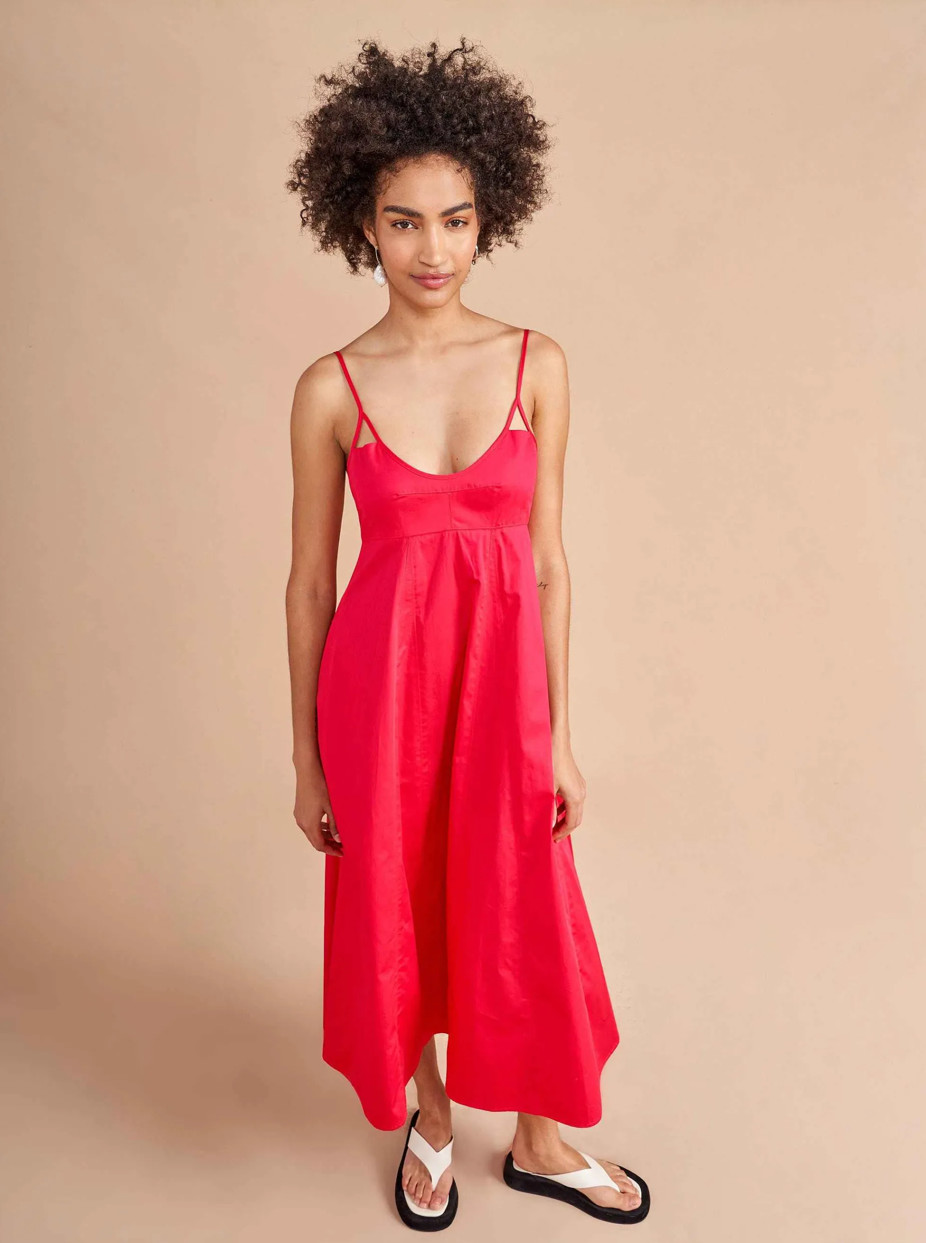 La Ligne Portia Dress Raspberry New