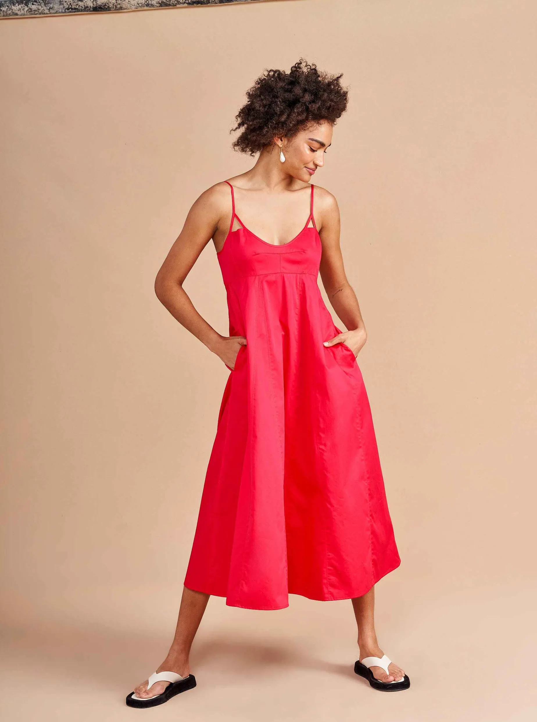 La Ligne Portia Dress Raspberry New