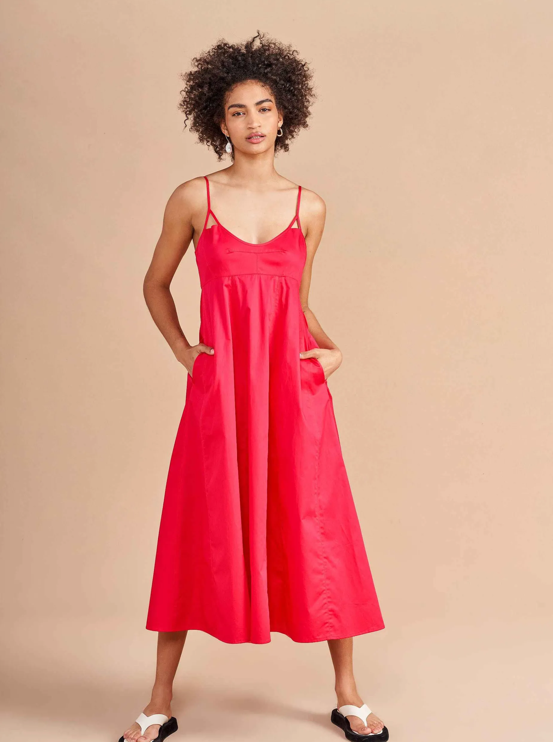 La Ligne Portia Dress Raspberry New